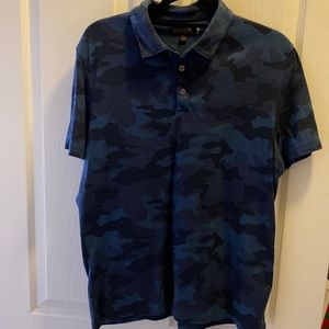 A Banana Republic Luxury Touch (Super Soft!) camo print polo in blue camo.